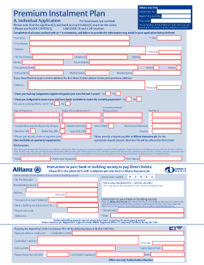 Allianz Premium Instalment Plan Agreement