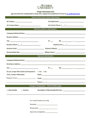 Vendor Information Form