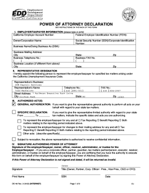 California Power of Attorney Declaration