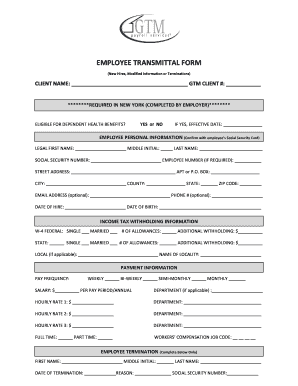 Employee Transmittal Form
