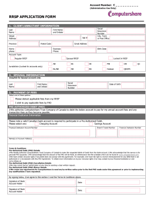 Formulaire de demande de RRSP