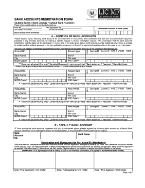 Bank Accounts Registration Form