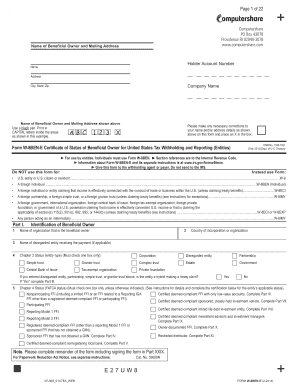 Form W-8BEN-E Certificate of Status of Beneficial Owner