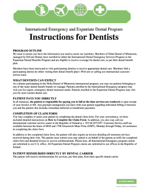 Delta Dental International Claim Form