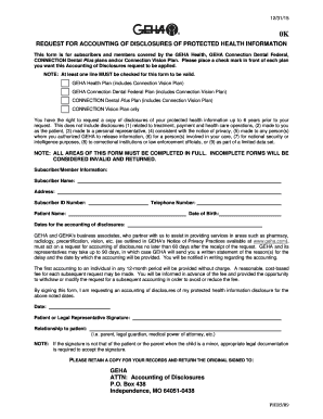 Request for Accounting of Disclosures of Protected Health Information