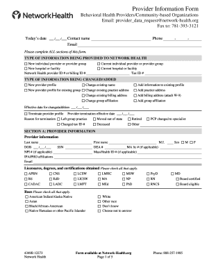 Provider Information Form