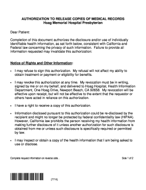 Authorization to Release Medical Records