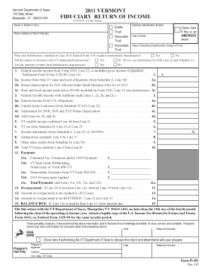 Vermont Fiduciary Income Tax Return