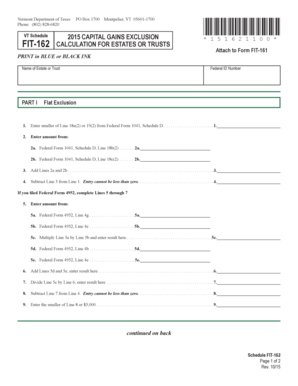 Vermont Capital Gains Exclusion Form