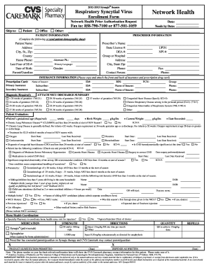 Respiratory Syncytial Virus Network Health Enrollment Form