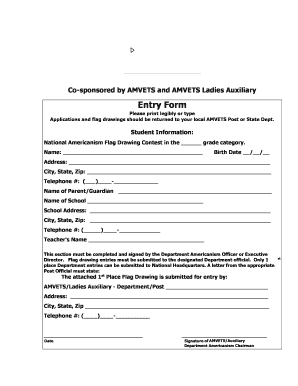 AMVETS National Americanism Flag Drawing Contest Rules