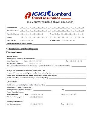 Group Travel Insurance Claim Form