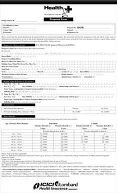 Health Insurance Proposal Form