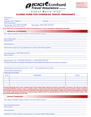 Travel Worry Free Claims Form