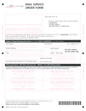 Caremark Mail Service Order Form