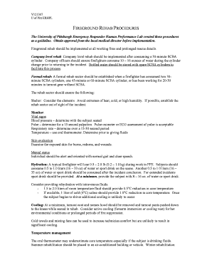 Fireground Rehab Procedures