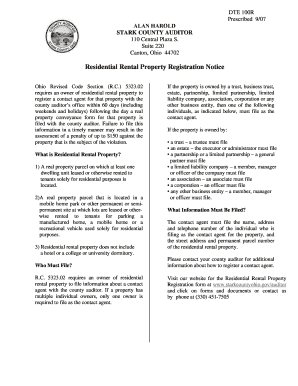 Ohio Residential Rental Property Registration Form