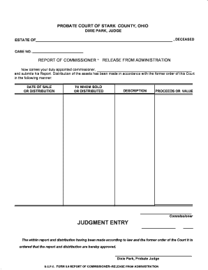 Ohio Probate Court Release from Administration
