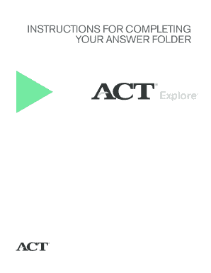 ACT Explore Answer Folder Instructions