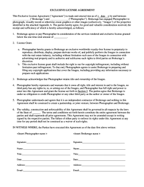Exclusive License Agreement for Real Estate Images