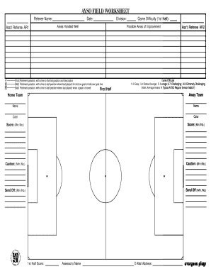 AYSO Referee Field Worksheet