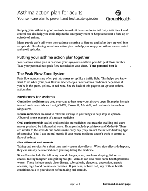 Asthma Action Plan for Adults