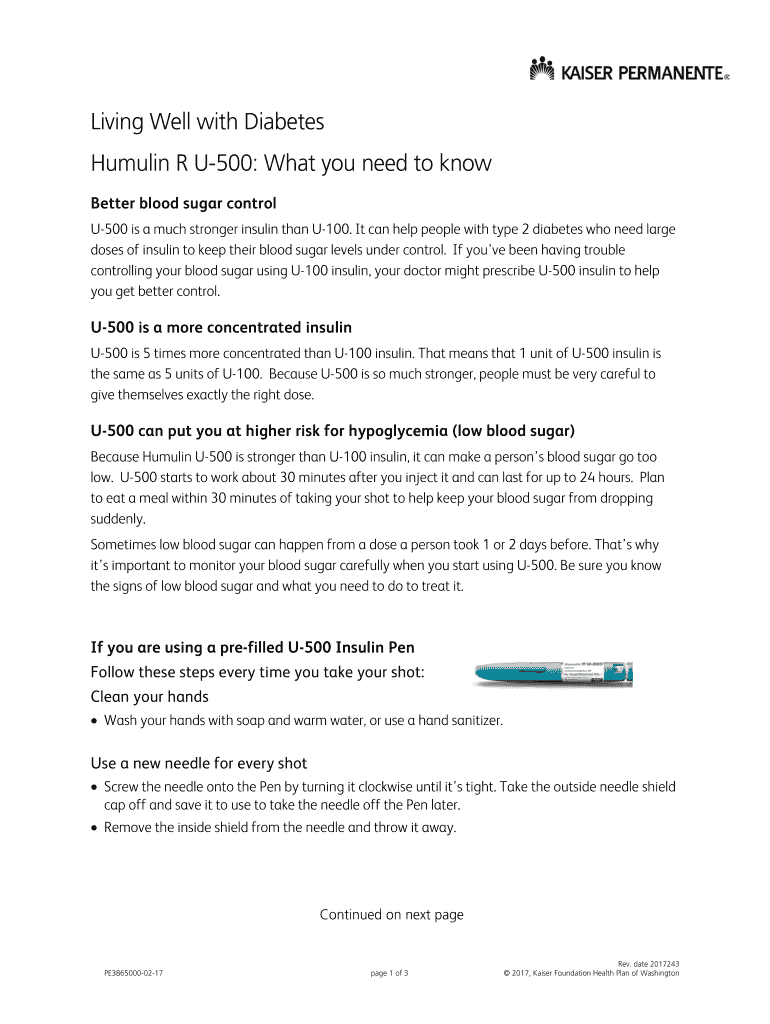 Fillable Online Humulin R U-500: What you need to know Fax Email Print ...