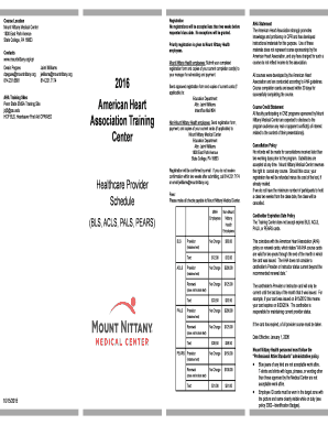 AHA CPR Course Registration Form