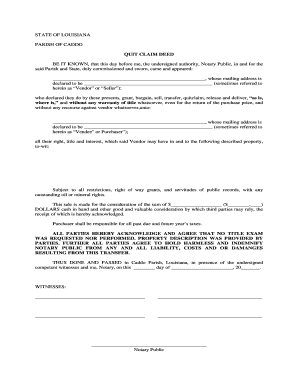 Louisiana Quit Claim Deed