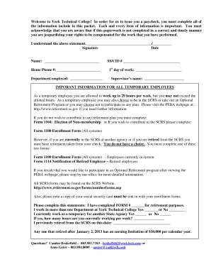 South Carolina Retirement System Non-Membership Election Form