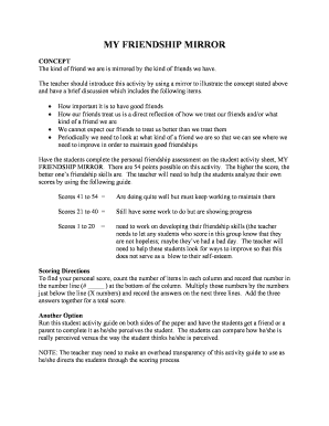 Friendship Mirror Assessment Form