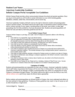 Infinite Campus Portal Acceptable Use Guidelines