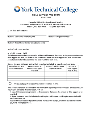 Child Support Paid Form