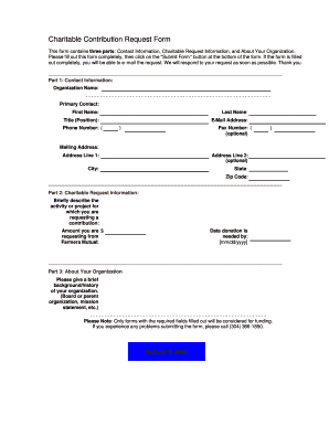Charitable Contribution Request Form