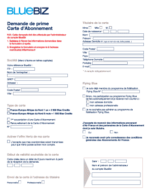 Demande de prime Titulaire de la carte