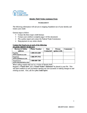 Identity Theft Victim Assistance Form