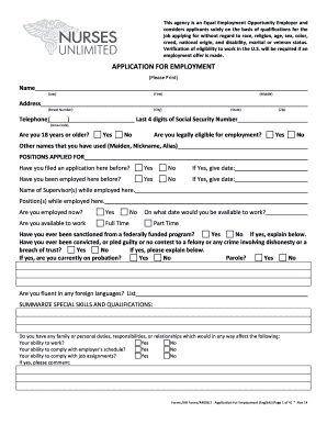 Application for Employment