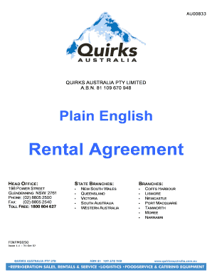 Quirks Australia Rental Agreement