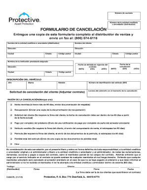 Formulario de Cancelación de Arrendamiento de Vehículo