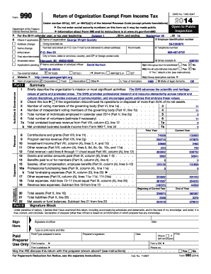 Form 990 Return of Organization Exempt From Income Tax
