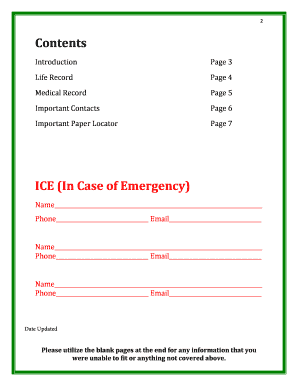 Book of You Personal Records Template