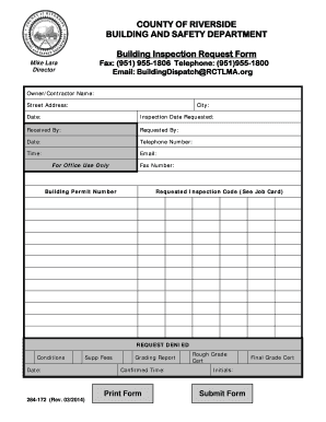 Building Inspection Request Form