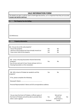 UK Sale Information Form