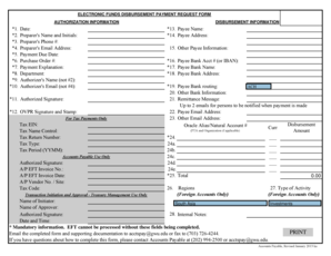 Electronic Funds Disbursement Payment Request Form