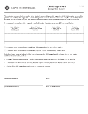 Child Support Paid Form
