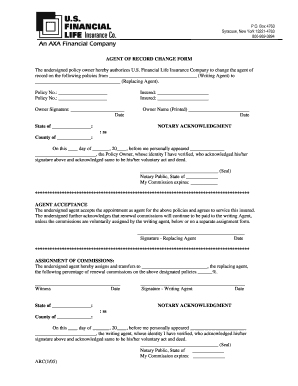 Agent of Record Change Form