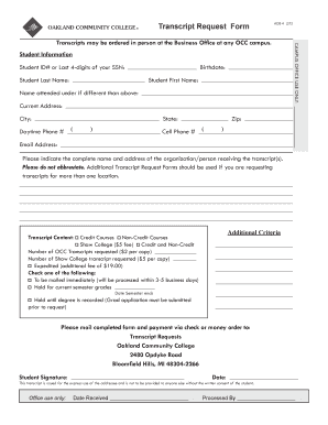 Transcript Request Form