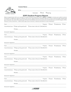 EOPS Student Progress Report