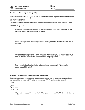 Border Patrol Math Activity
