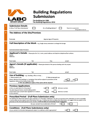 Building Regulations Submission Form